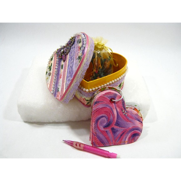Handcrafted Keepsake Jewelry Trinket Mementos Storage Box Journal + Potpourri - Picture 1 of 9